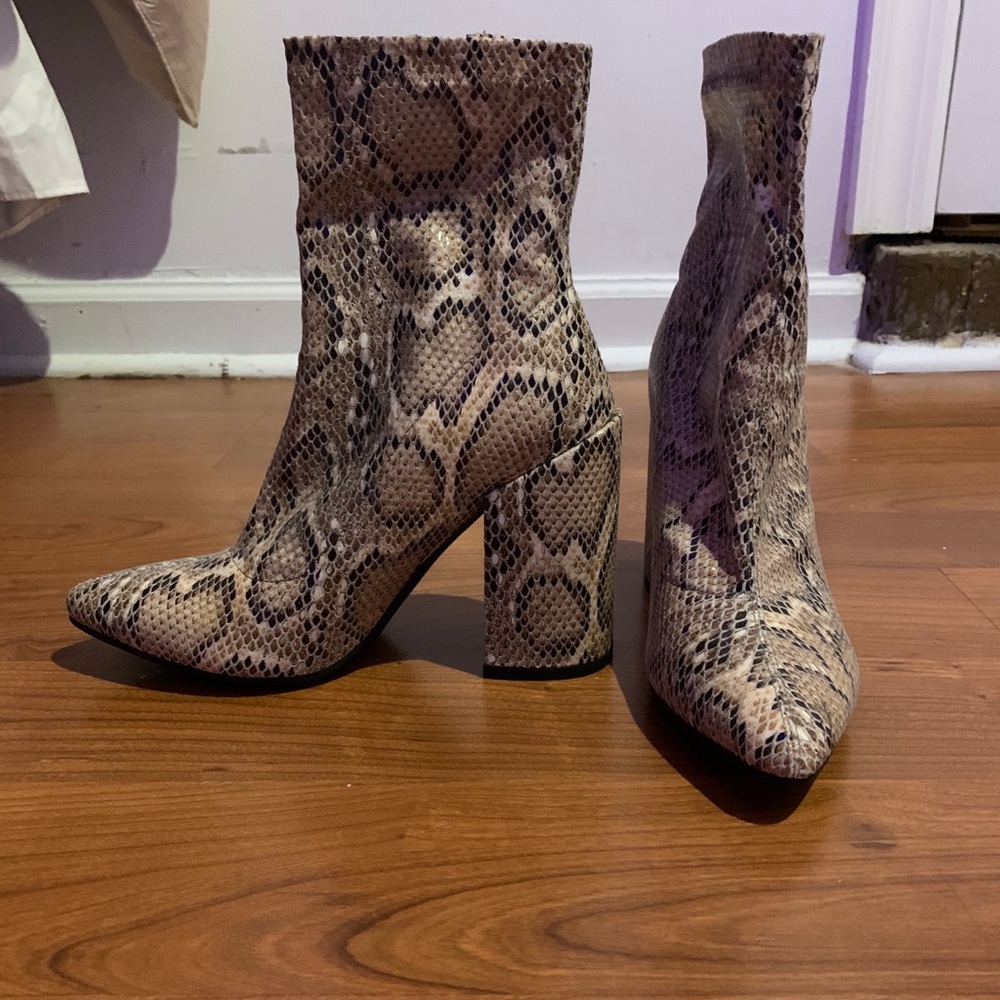 Public Desire Snakeskin Booties - Picture 1 of 4